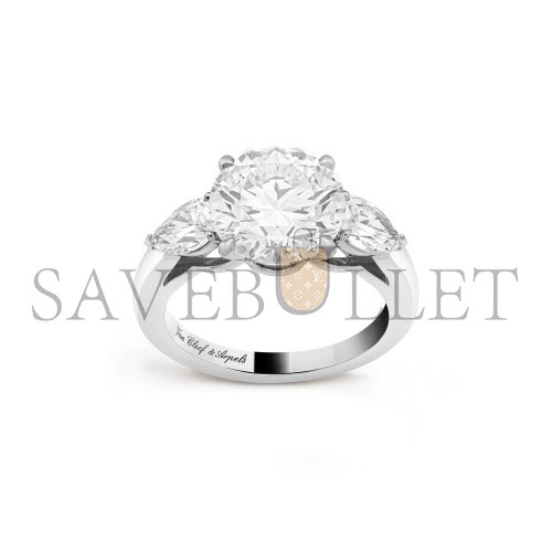 V*N CL*F arpels motifs petales solitaire, 3.19 ct dfl - platinum  vcarp4sf00