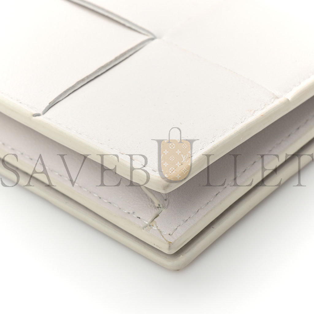 bo*te*ga Ve*ne*ta nappa maxi intrecciato card holder wallet white (12*8*3cm)