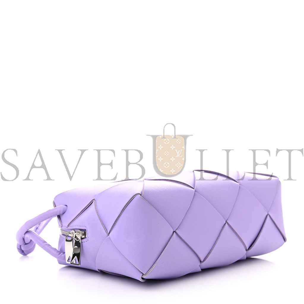bo*te*ga Ve*ne*ta lambskin maxi intrecciato small cassette camera bag wisteria (22*17*7cm)