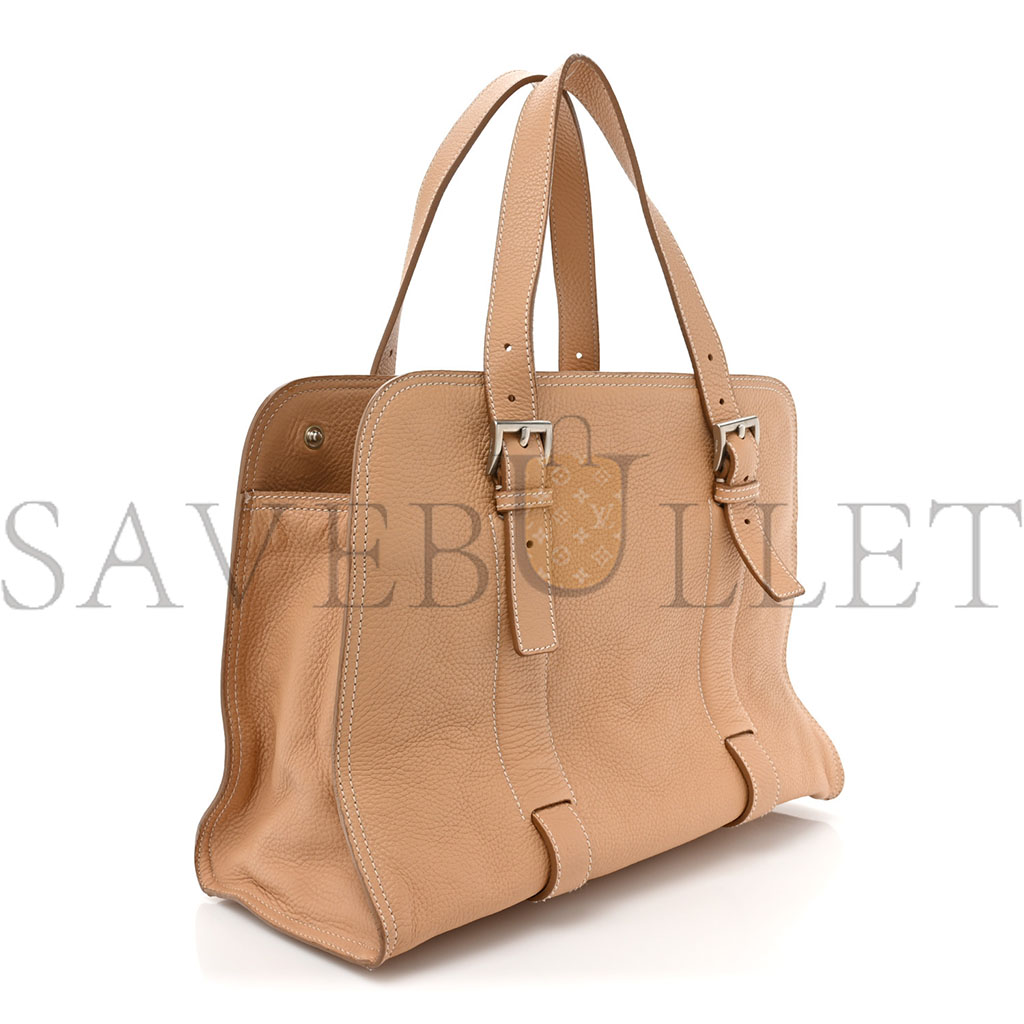 Pra*a vitello daino shoulder bag sughero (36*25*15cm)