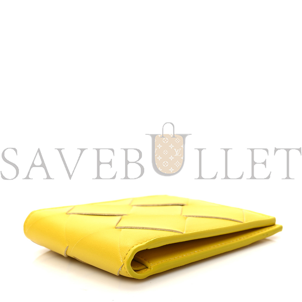 bo*te*ga Ve*ne*ta nappa maxi intrecciato bi fold wallet buttercup (11*10*2cm)