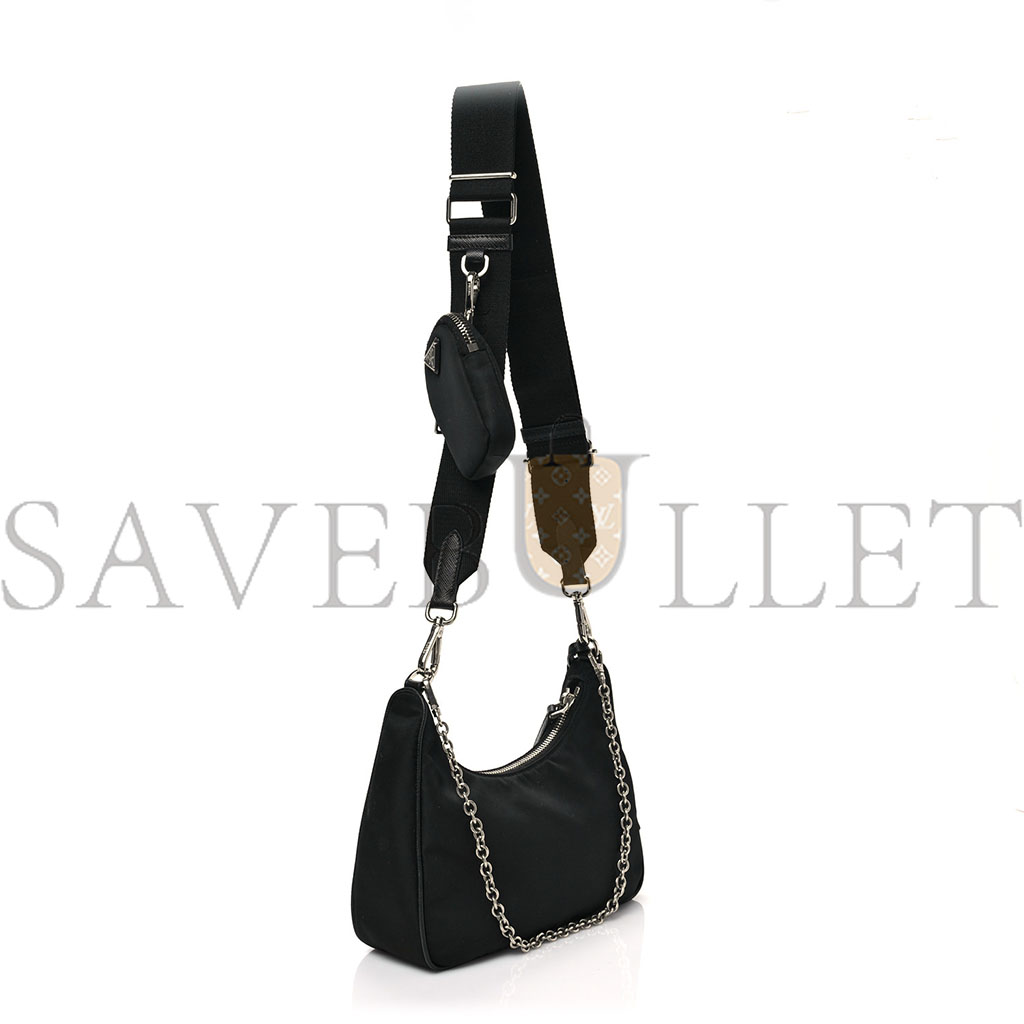 Pra*a nylon re-edition 2005 shoulder bag black (22*11*6cm)