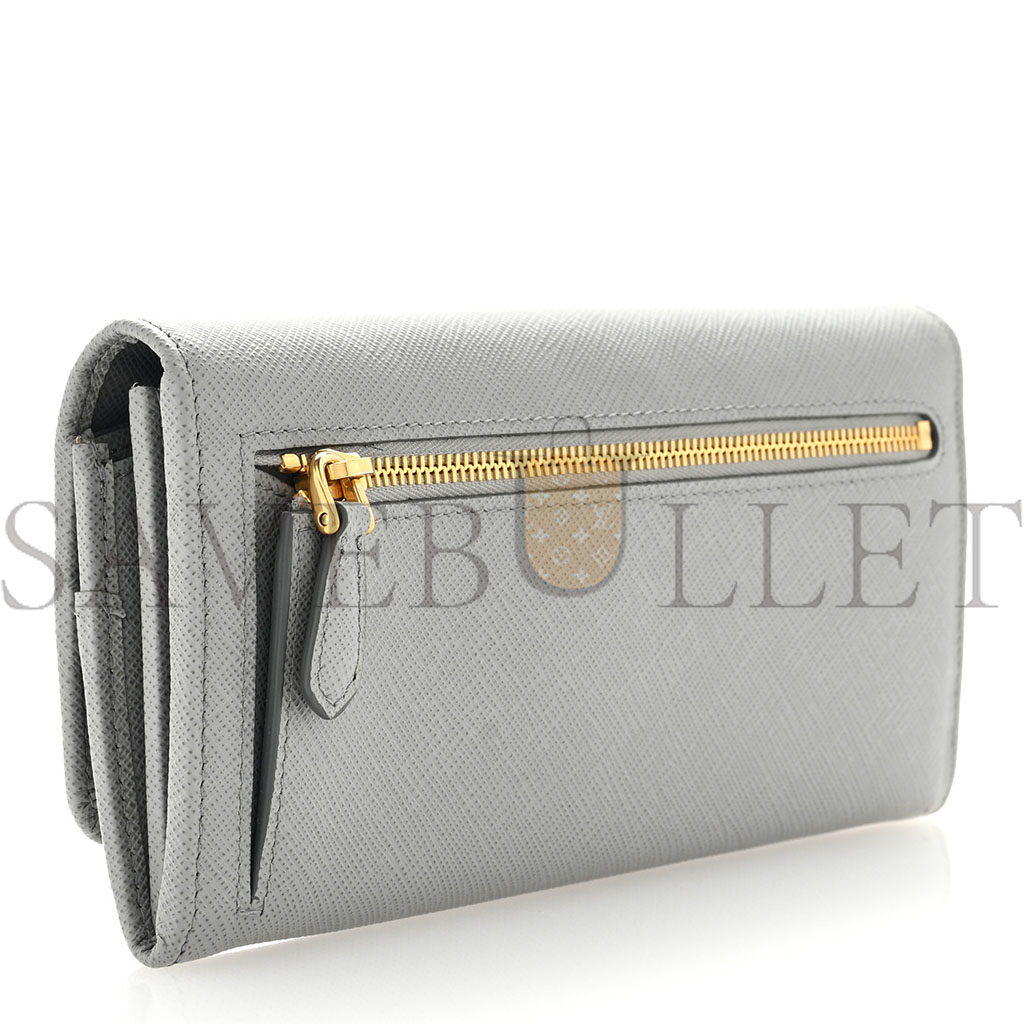 Pra*a saffiano continental flap wallet marmo (18*10*3cm)