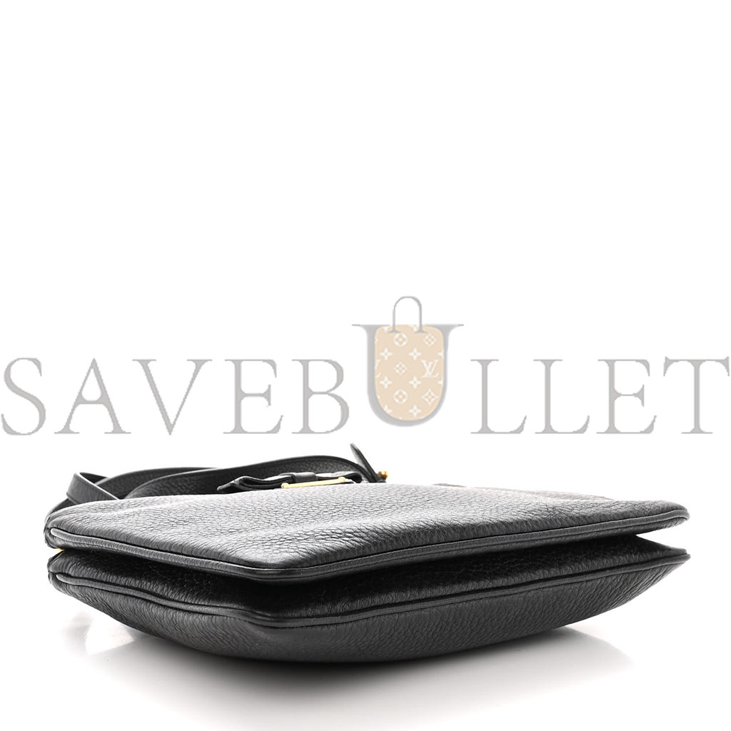 Pra*a vitello daino double zip crossbody bag black (24*17*2cm)