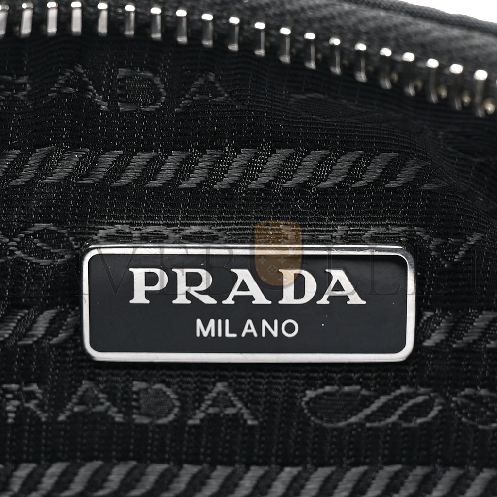 Pra*a tessuto nylon saffiano mini re-edition 2005 bag black (23*14*8cm)