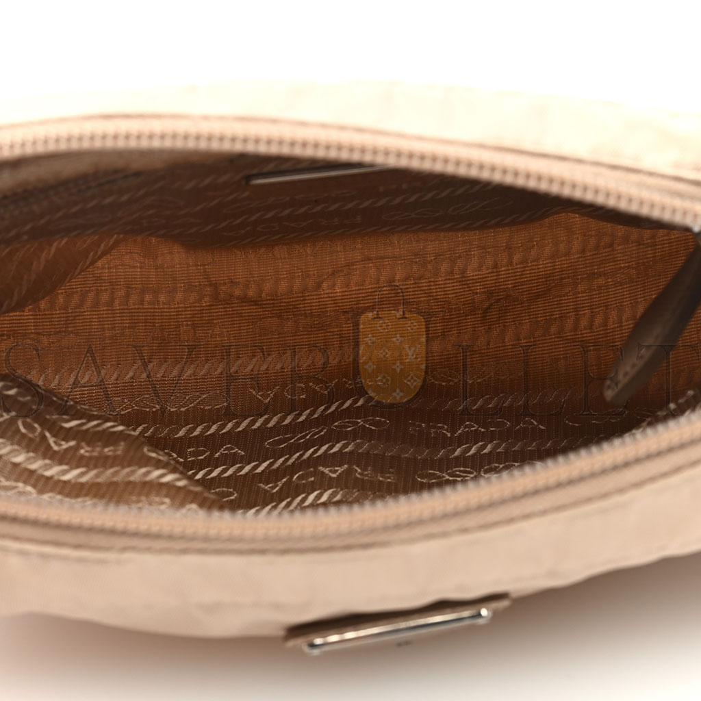 Pra*a tessuto nylon saffiano wristlet cammeo (17*11*4cm)