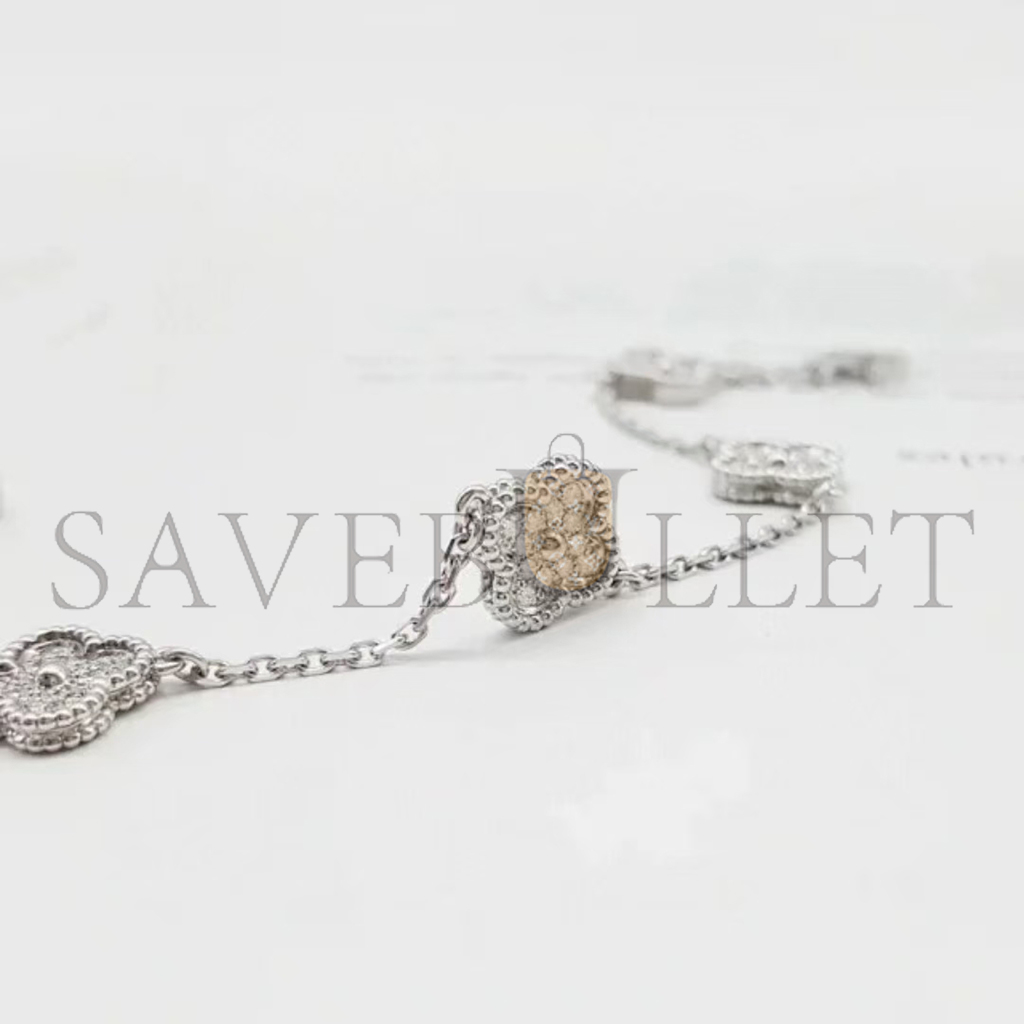V*N CL*F arpels sweet alhambra bracelet, 6 motifs - white gold, diamond  vcaro85700