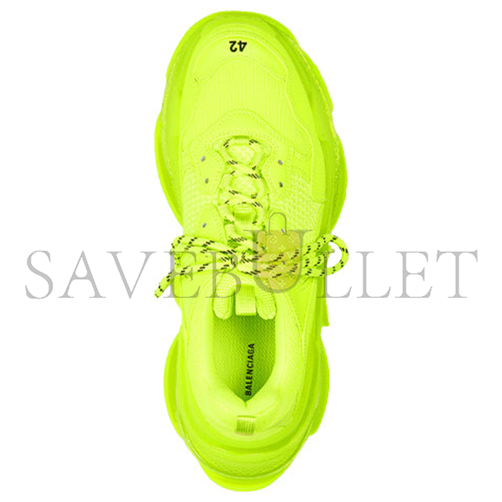 Ba*len*cia*ga triple s mesh and faux leather trainers in fluo yellow 541624w2ff17320