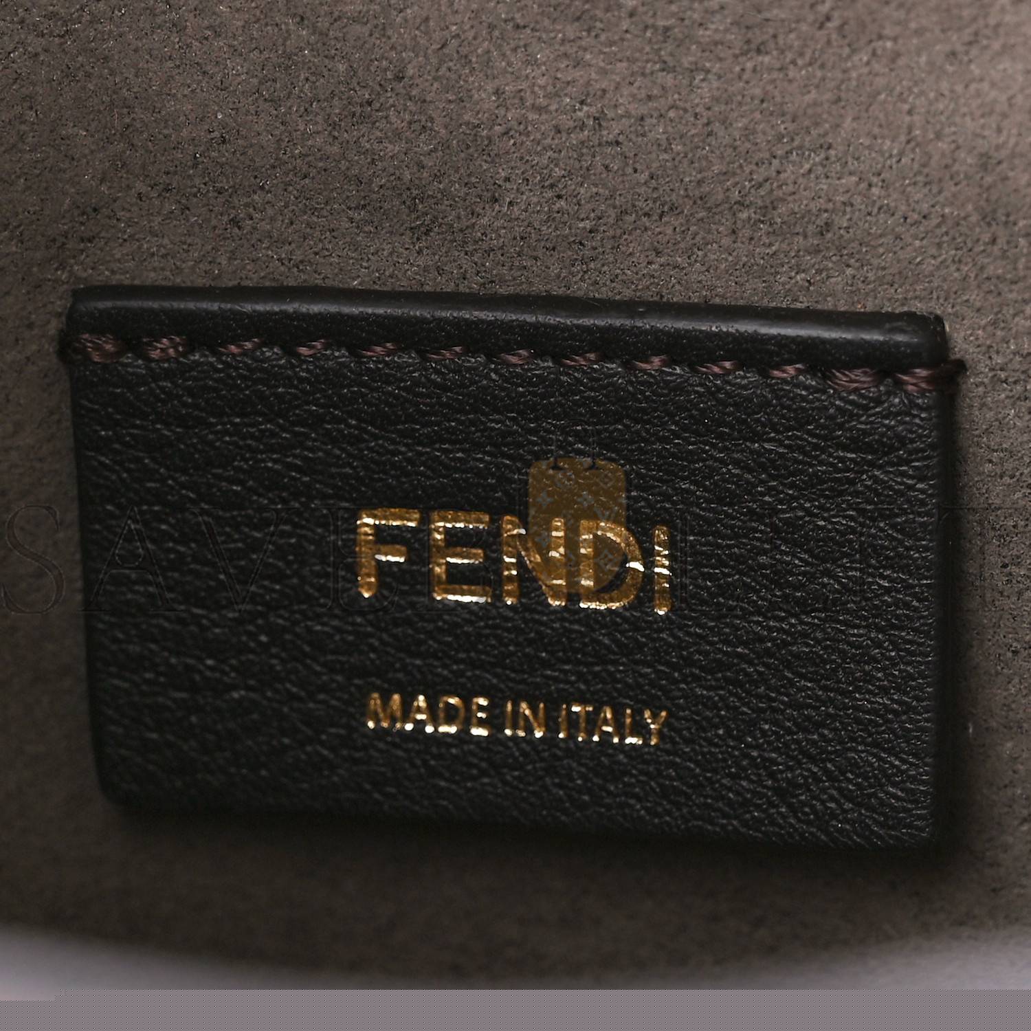 F**di vitello liberty f is F**di ff 1974 embossed mini mon tresor bucket bag brandy (20*13*11cm)