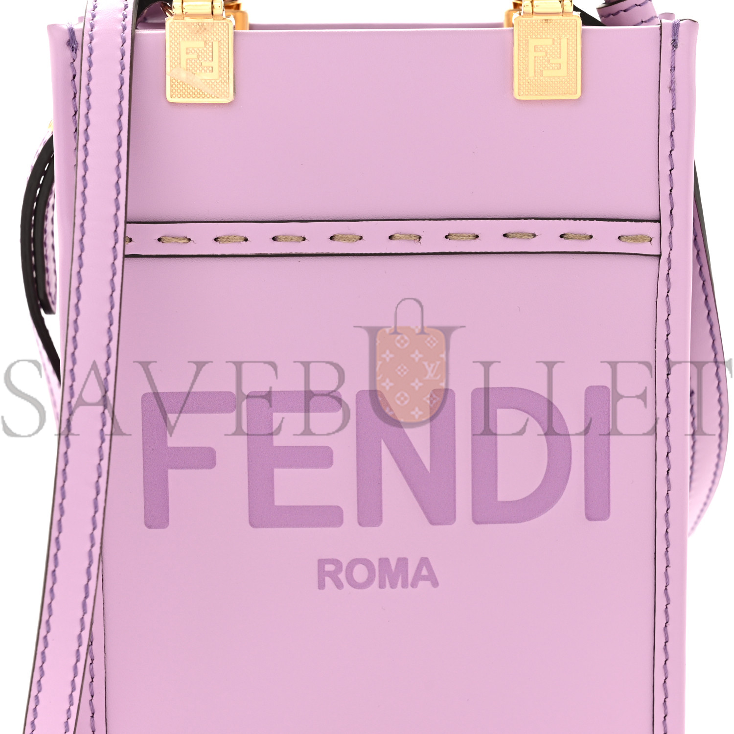 F**di vitello king plexiglass logo embossed mini F**di sunshine shopper tote lavanda (18*13*6cm)