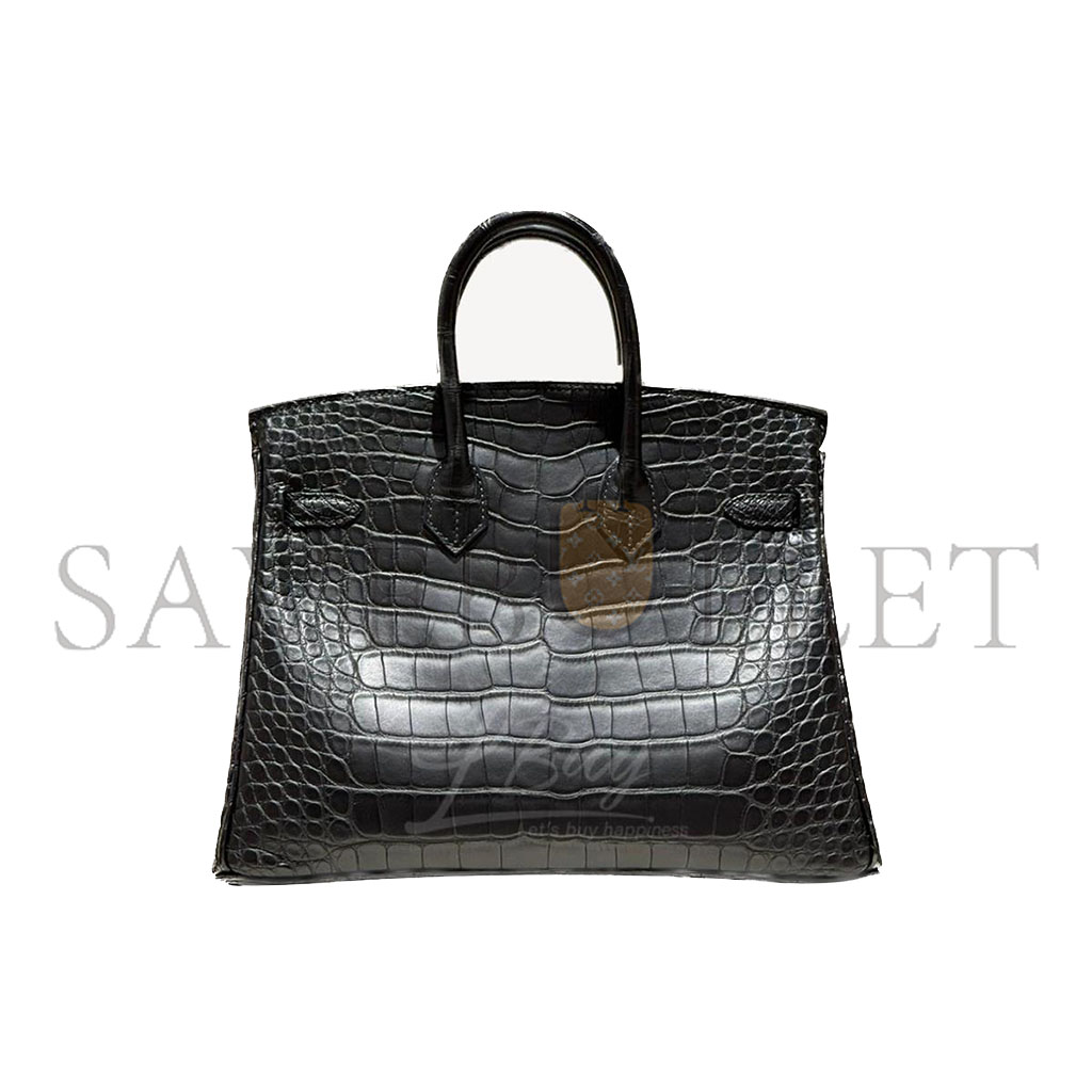 H**mes master birkin 25 matte crocodile leather silver buckle h055177cc89 (25*20*13cm)