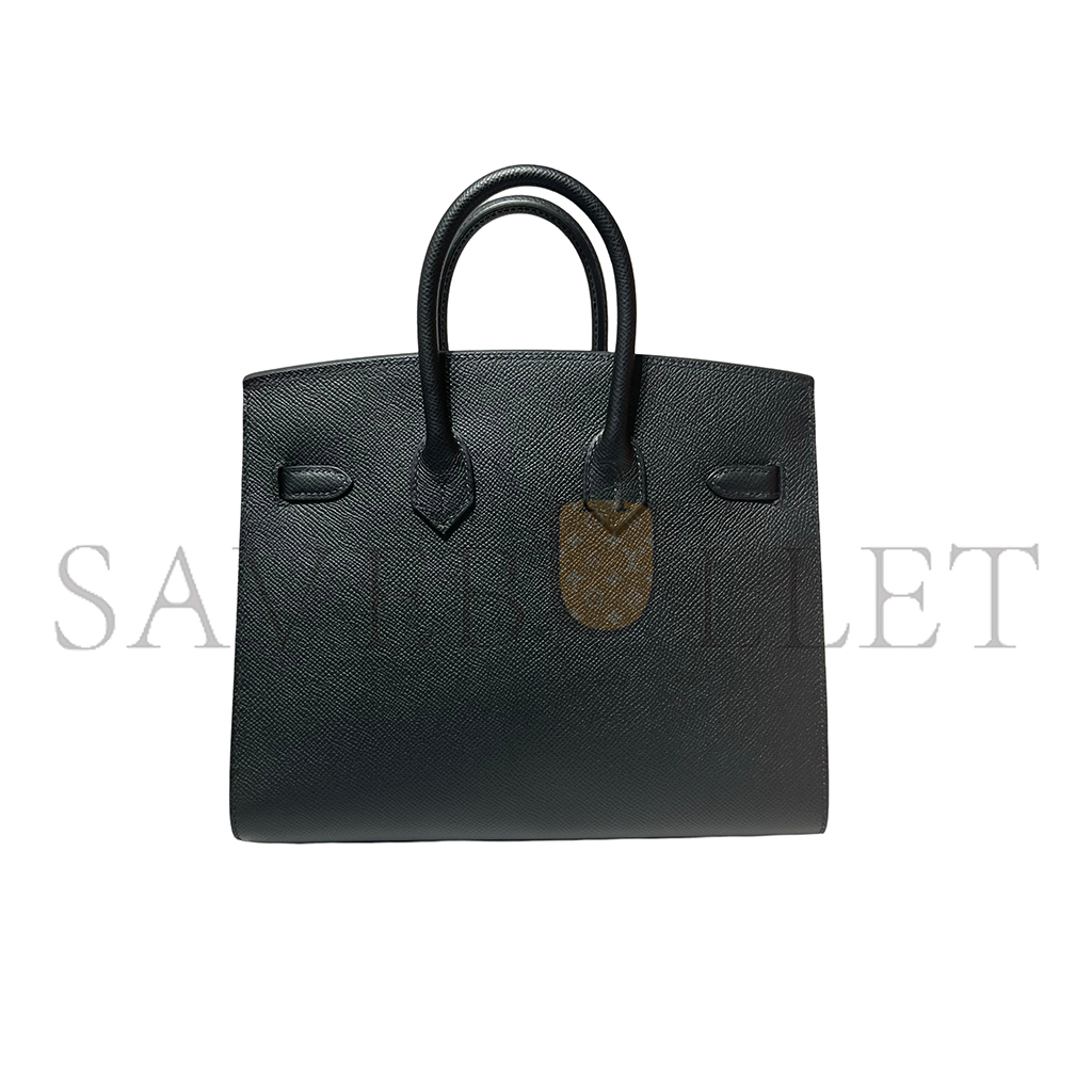 H**mes master birkin 30 outer seam epsom leather ck89 noir black silver buckle 101329 (30*22*15cm)
