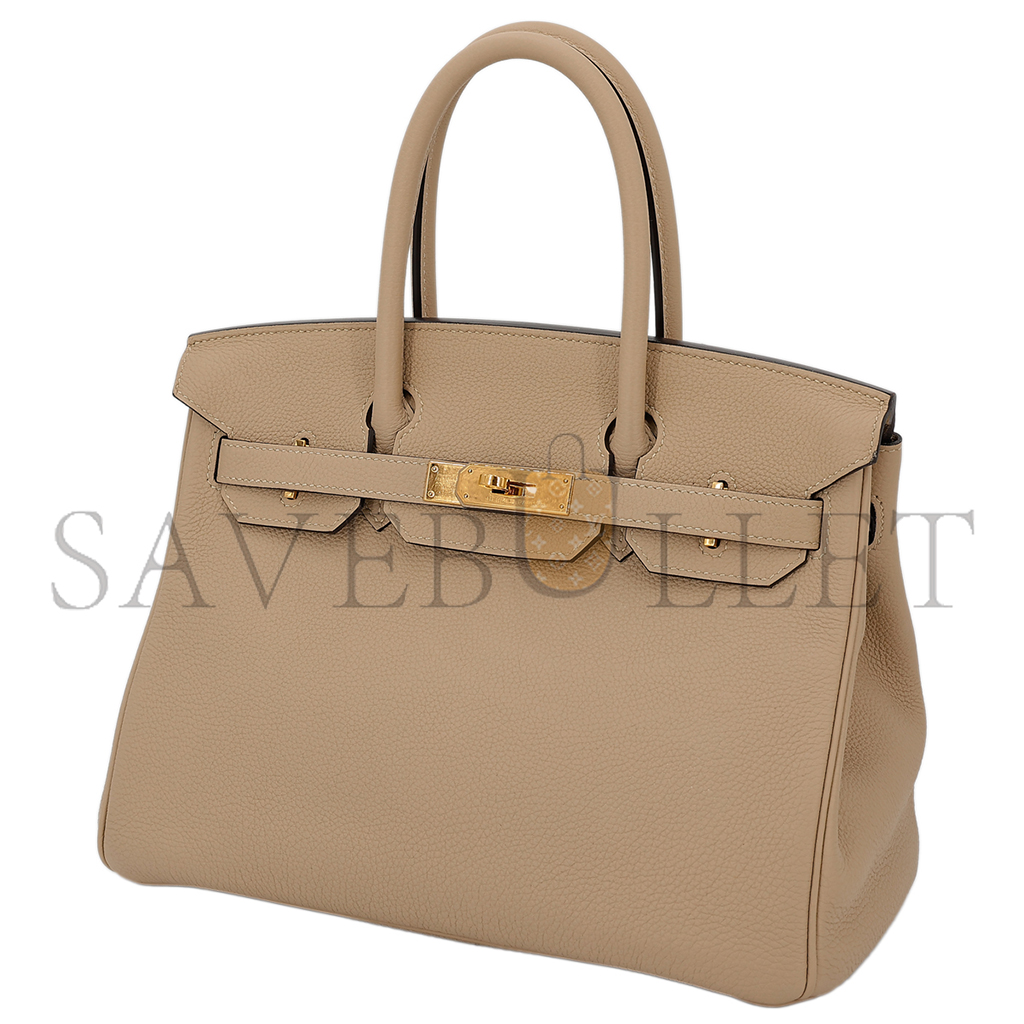 H**mes birkin25 togo 81 dove grey gold buckle bag 10087367 (25*20*13cm)