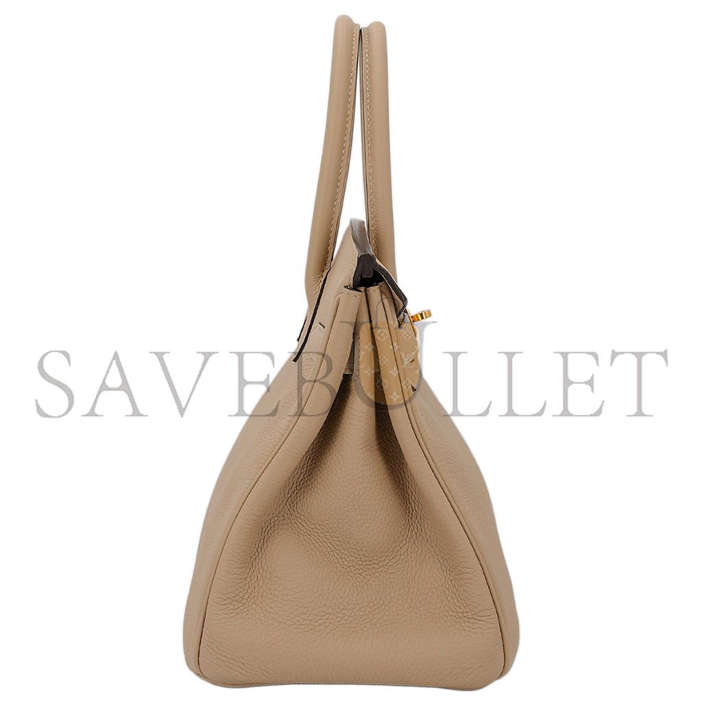 H**mes birkin25 togo 81 dove grey gold buckle bag 10087367 (25*20*13cm)