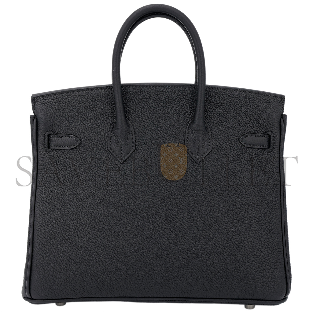 H**mes birkin 25 noir black togo calfskin silver buckle bag 10089040 (25*20*13cm)
