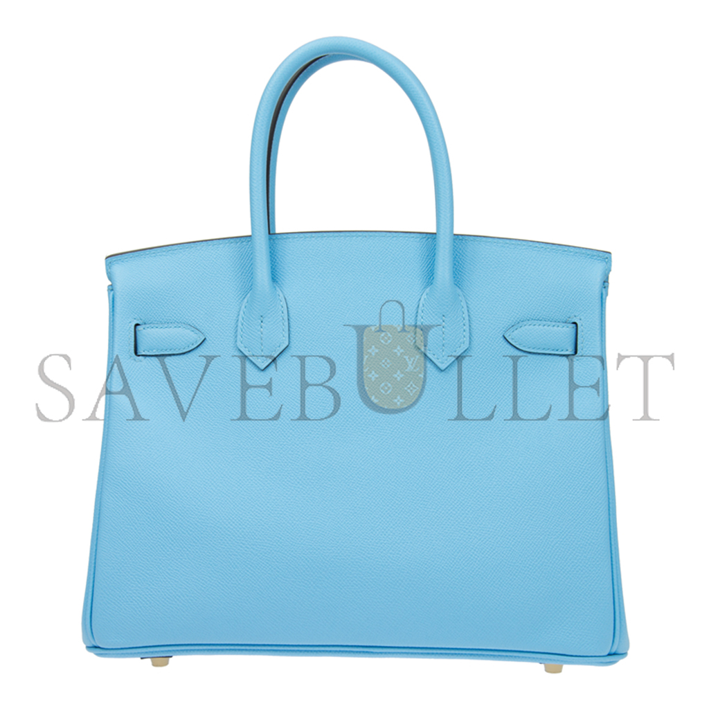 H**mes master birkin 25 sky blue top handle bag bk307nepgp (25*20*13cm)