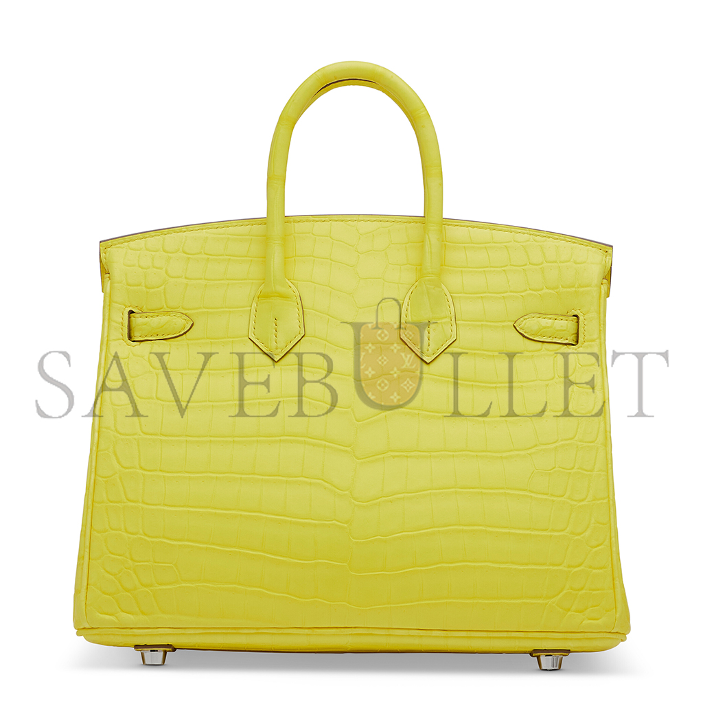 H**mes master birkin 25 mimosa matte porosus crocodile bag 1868455857 (25*20*13cm)