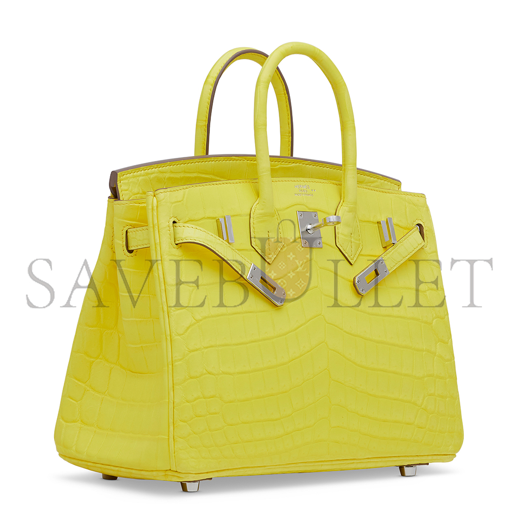 H**mes master birkin 25 mimosa matte porosus crocodile bag 1868455857 (25*20*13cm)