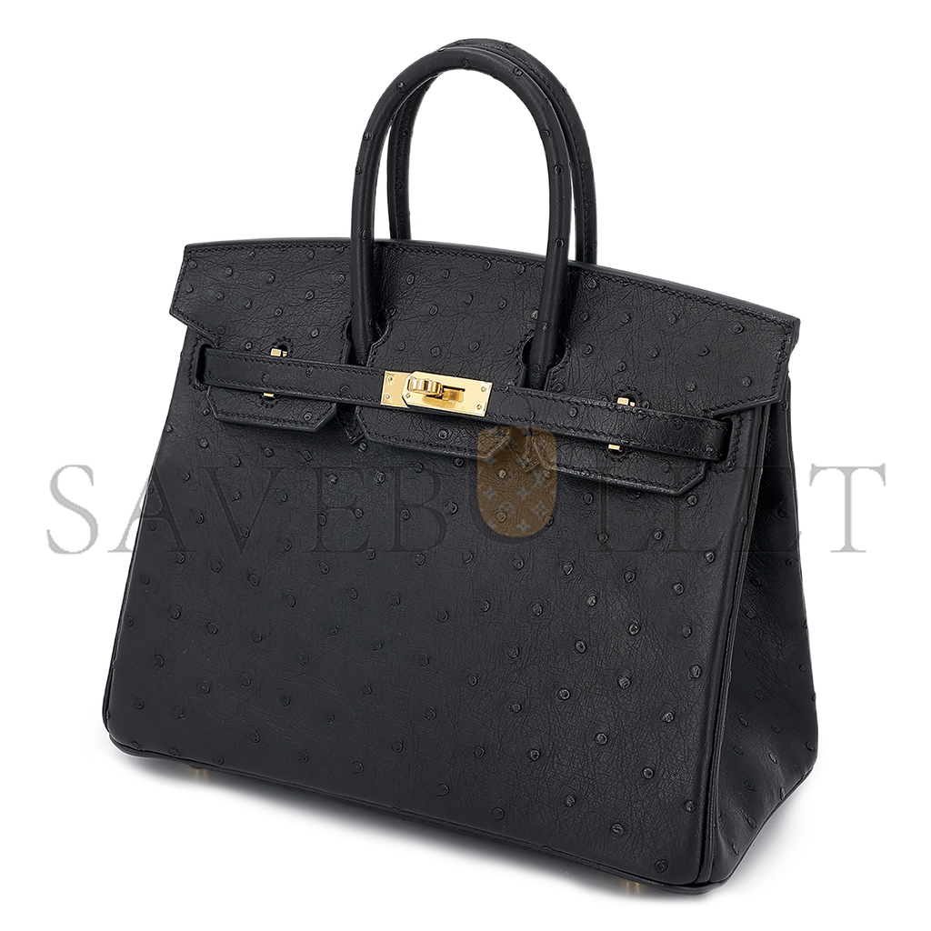 H**mes master birkin 30 black ostrich with rose gold hardware handbag 10099995 (30*22*16cm)