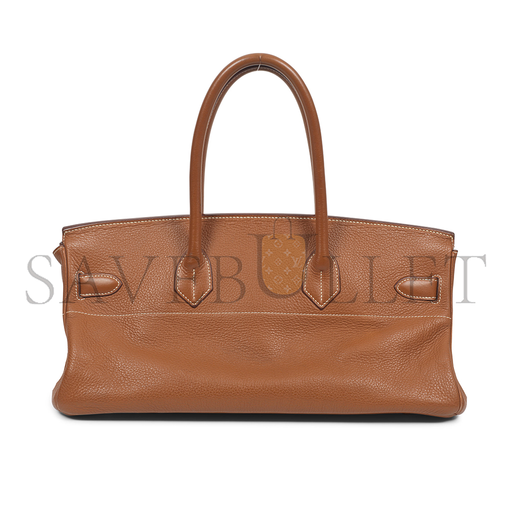 H**mes master shoulder birkin 42 togo golden brown leather gold buckle bag 116571 (42*21*16cm)