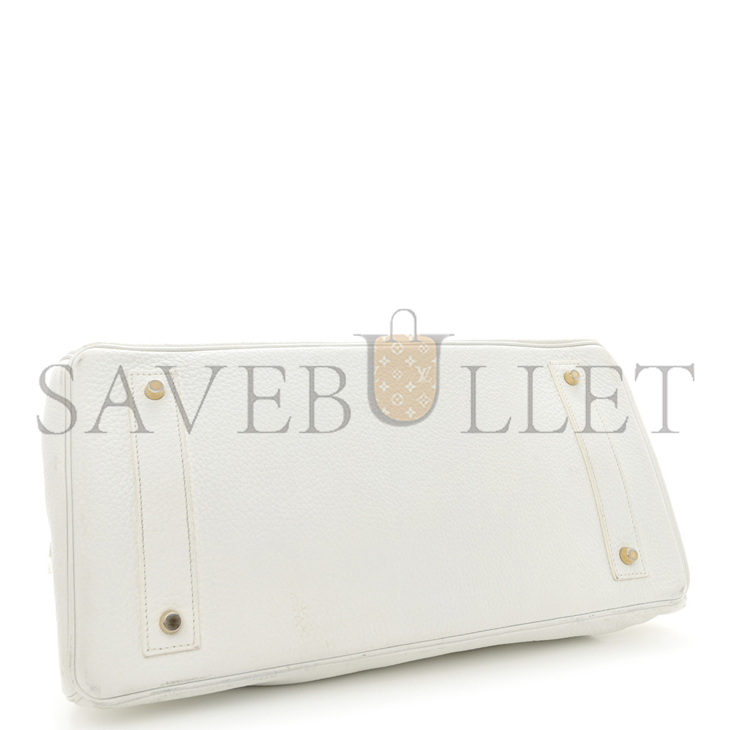 H**mes master shoulder birkin 42 milkshake white gold buckle bag 1532462 (42*21*16cm)