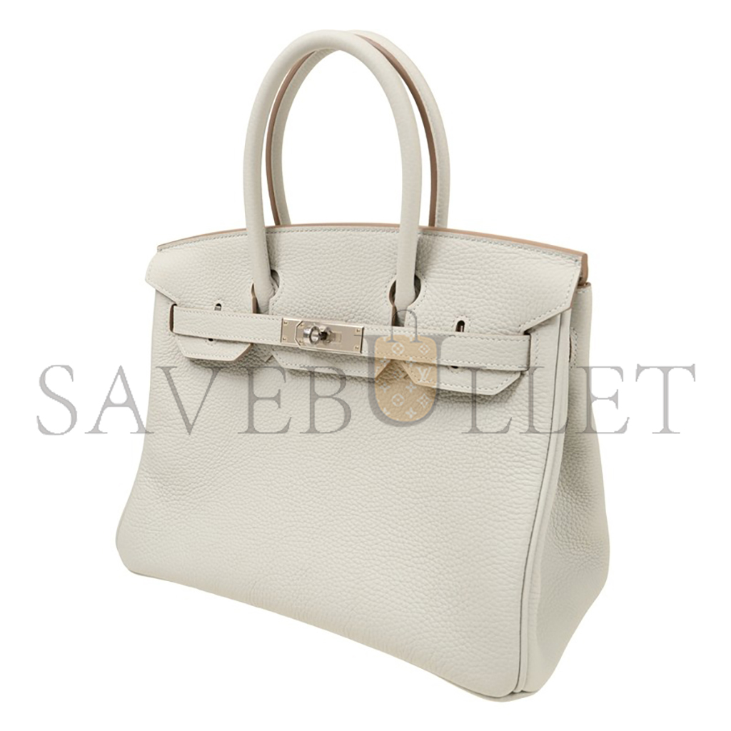 H**mes master birkin 30 togo pure white cowhide handbag bk3080tcss (30*23*15cm)
