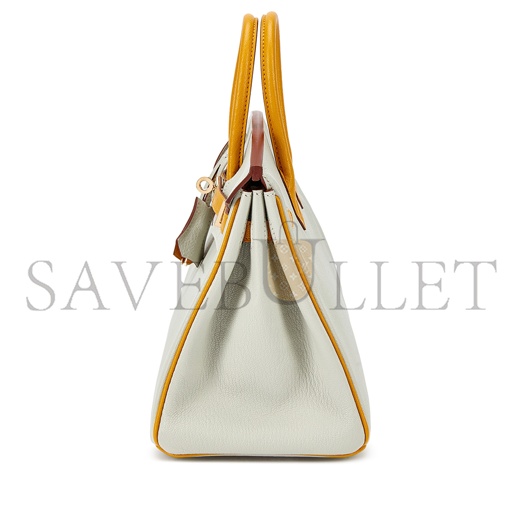 H**mes birkin 25 pearl gray chicken yellow bk251037tgcz (25*20*13cm)
