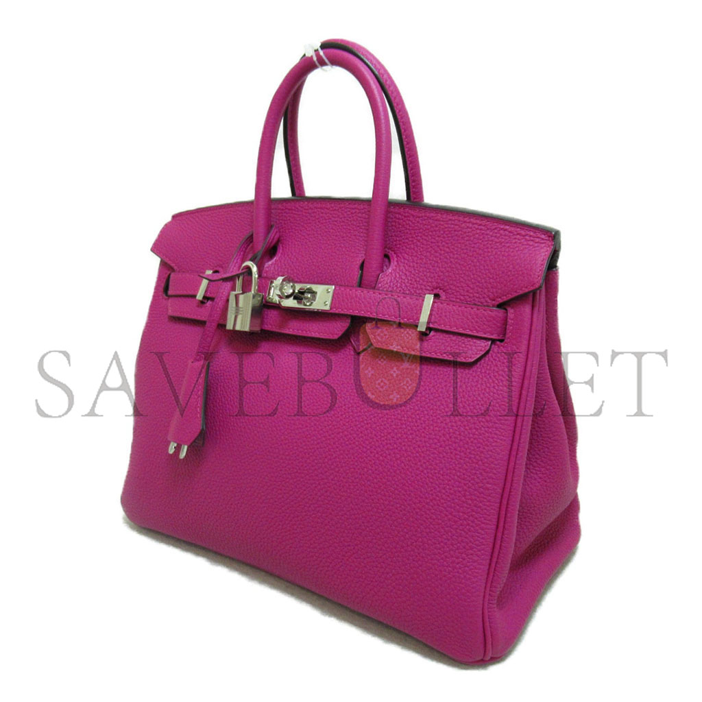 H**mes birkin 30 togo leather magnolia pink silver buckle bag 2101217510769 (30*20*13cm)