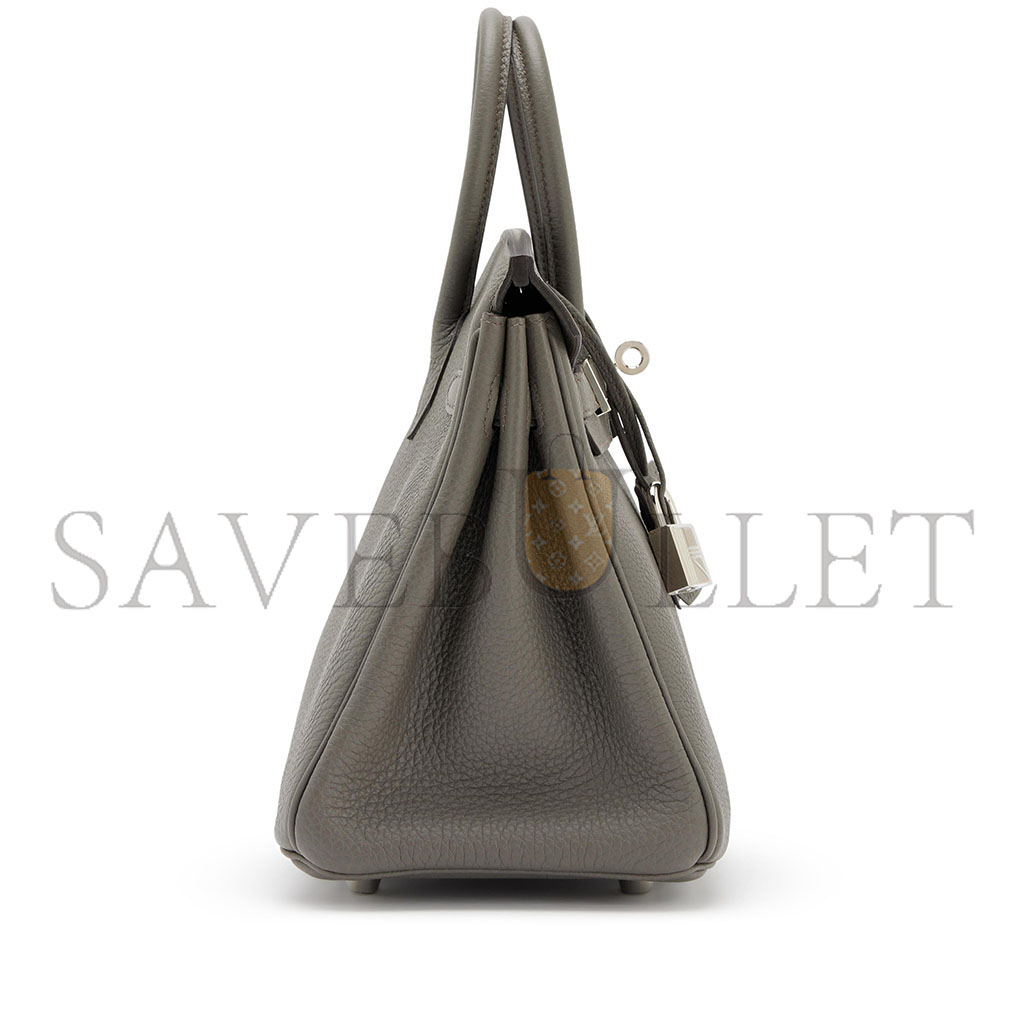 H**mes master birkin 25 togo leather pewter grey silver buckle bag bk258ftgss (25*20*13cm)