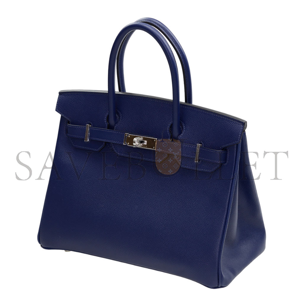H**mes master birkin 30 togo leather royal blue silver buckle bk3073epss (30*23*15cm)