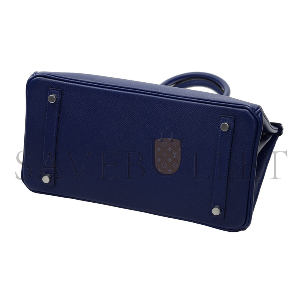 H**mes master birkin 30 togo leather royal blue silver buckle bk3073epss (30*23*15cm)