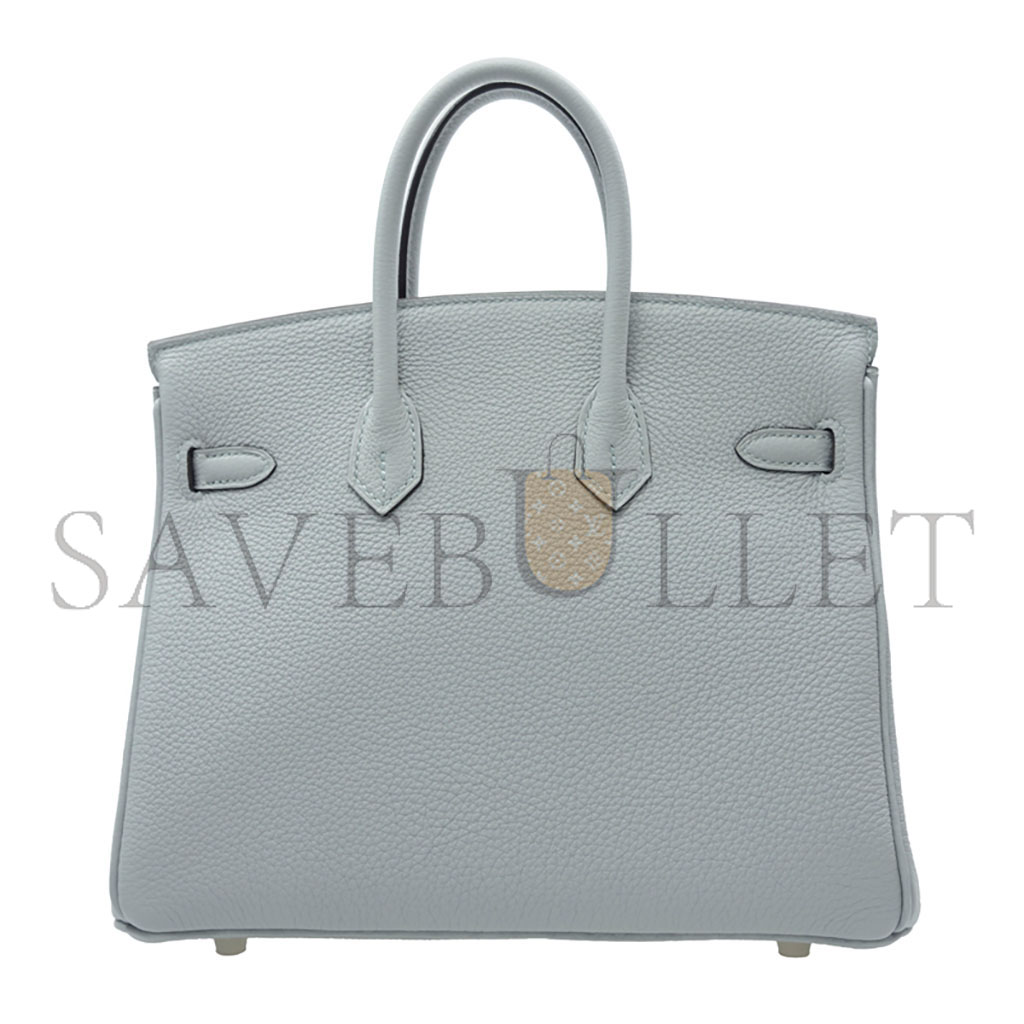 H**mes master birkin 30 togo leather pearl grey silver buckle bag h028369ck08 (30*23*15cm)