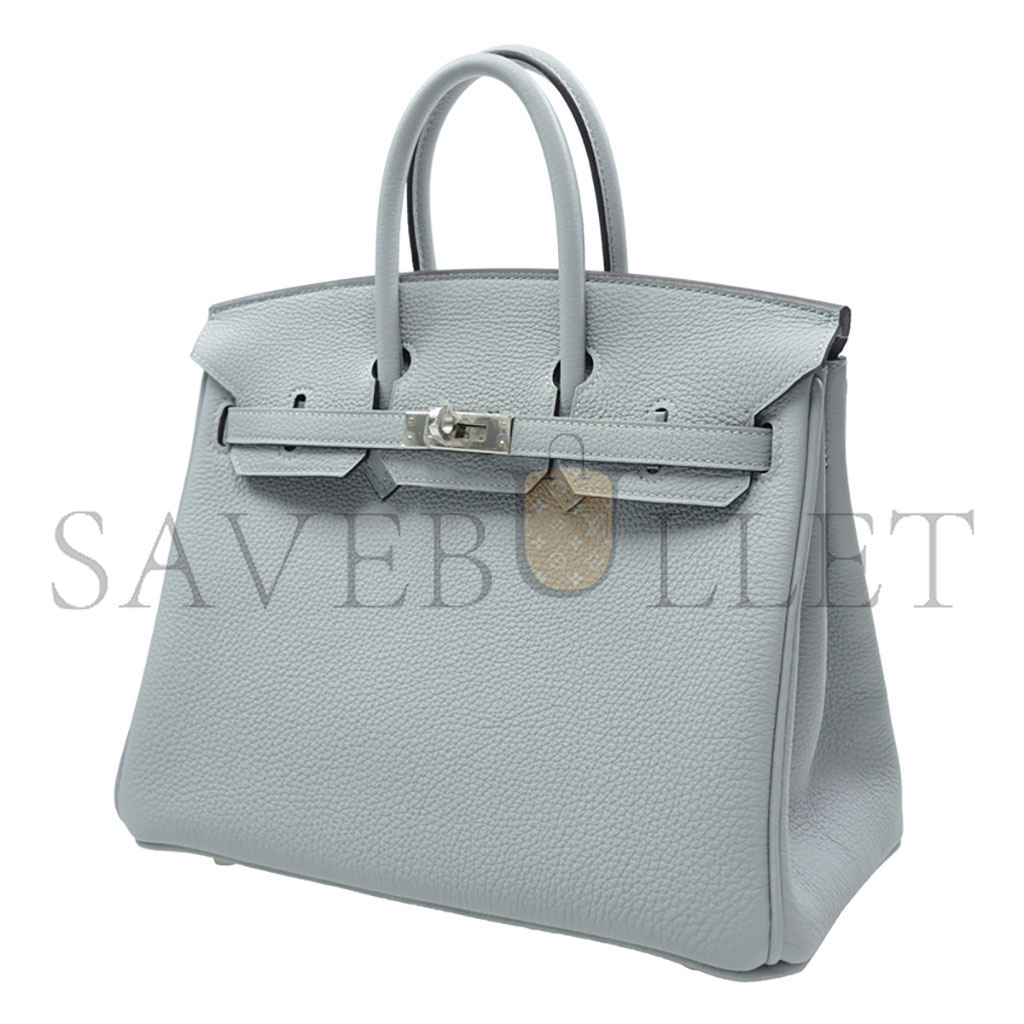 H**mes master birkin 30 togo leather pearl grey silver buckle bag h028369ck08 (30*23*15cm)
