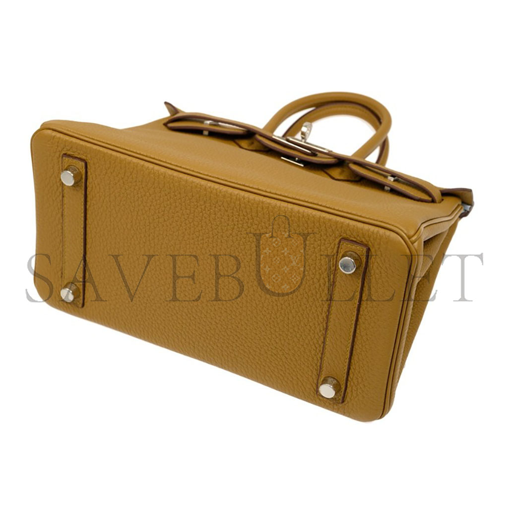 H**mes birkin 25 togo leather milk tea color gold buckle handbag bk25aktgss (25*20*13cm)