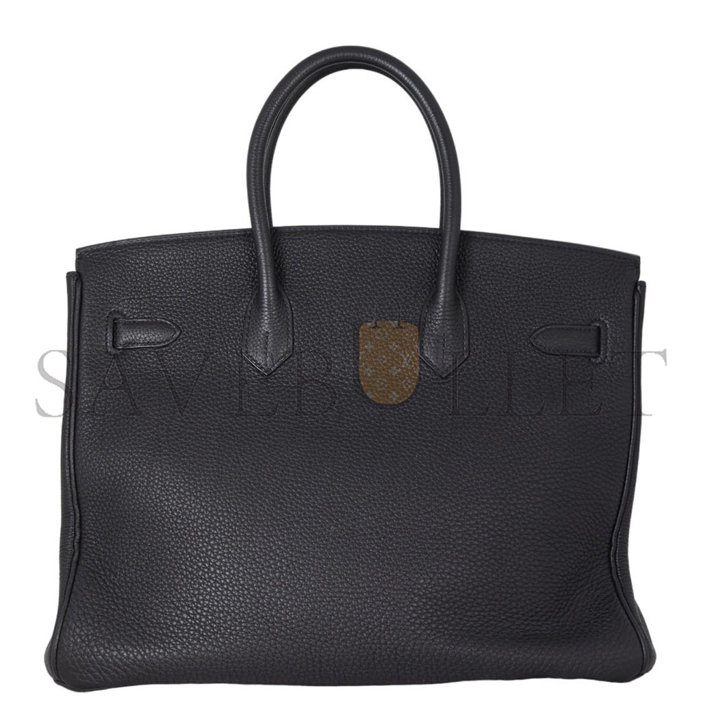 H**mes birkin 35 togo leather black gold buckle bag h028369cc2z (35*28*18cm)