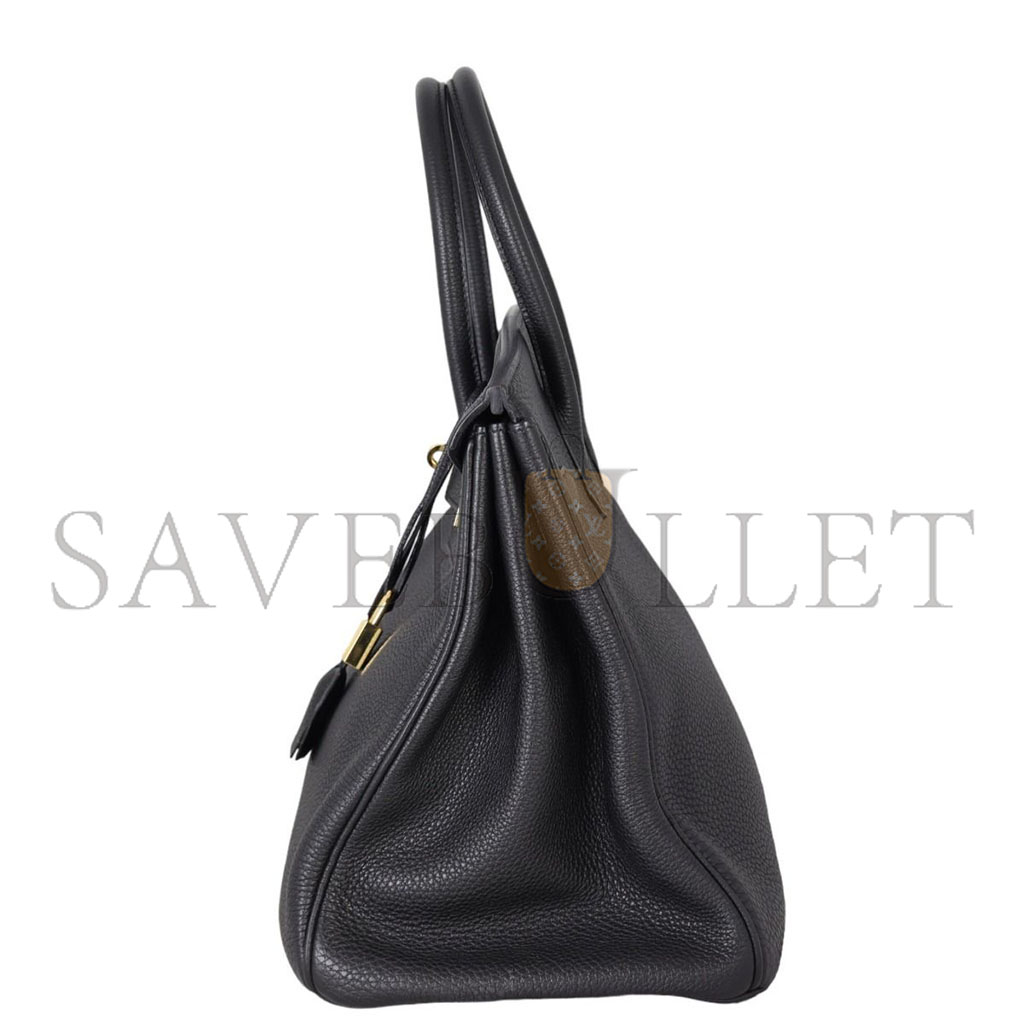 H**mes birkin 35 togo leather black gold buckle bag h028369cc2z (35*28*18cm)