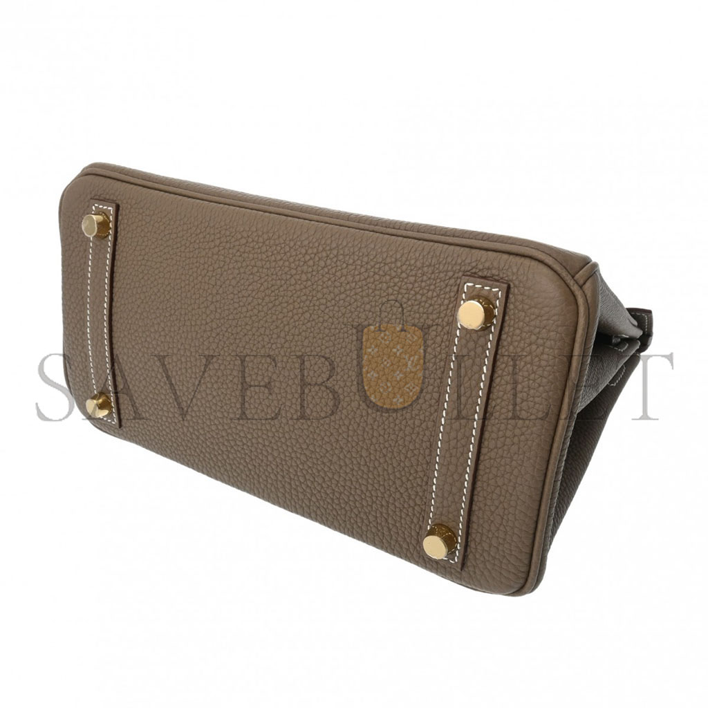 H**mes birkin 25 togo leather elephant grey gold buckle bag h028369cc18 (25*20*13cm)