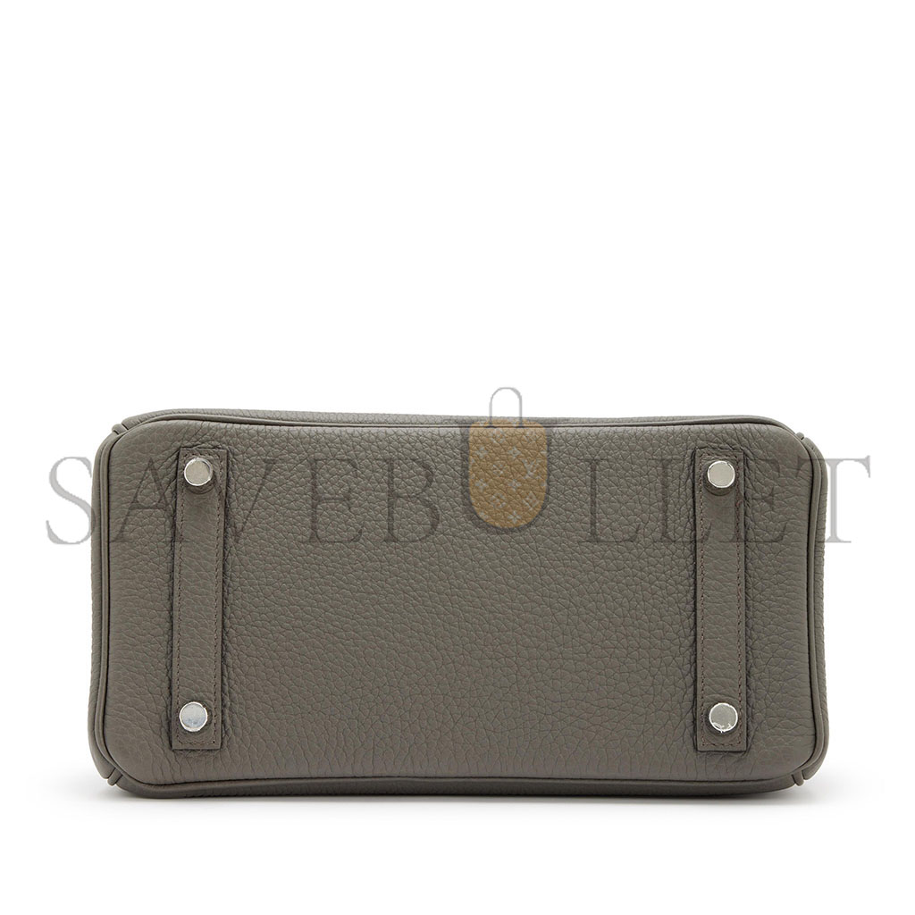 H**mes birkin 25 togo leather pewter grey silver buckle bag bk258ftgss (25*20*13cm)