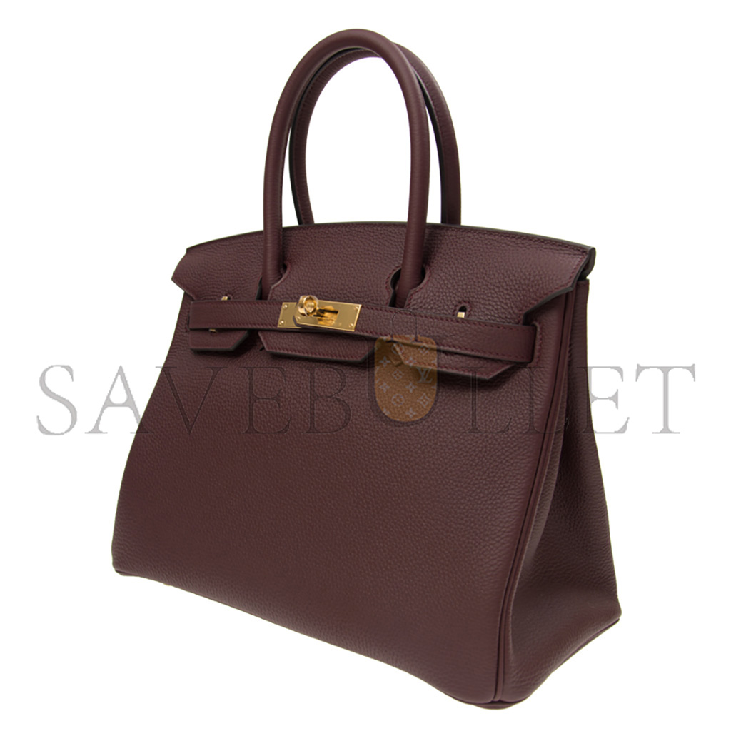 H**mes master birkin 25 togo leather saddle red gold buckle h028369cc0g (25*20*13cm)