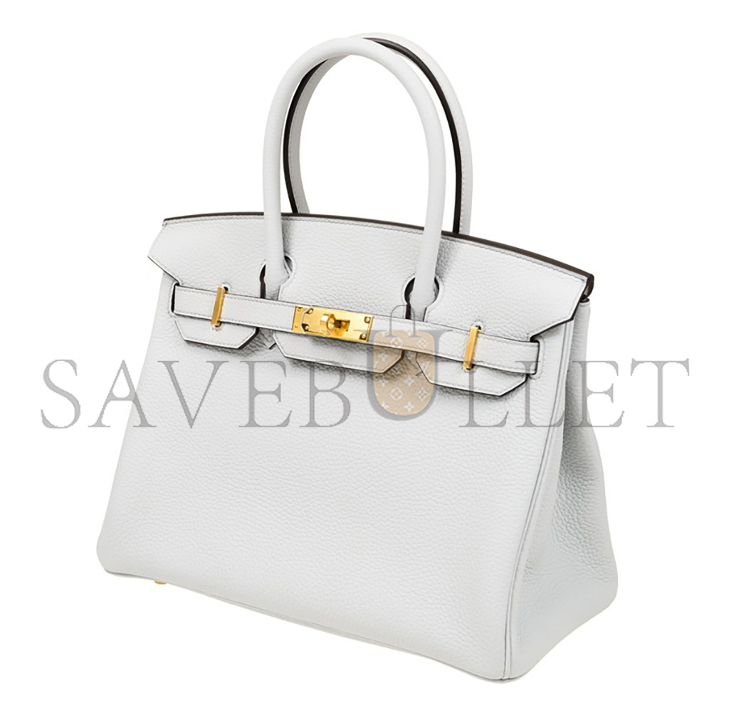 H**mes master birkin 25 togo leather holy grail blue gold buckle bag h028369cc08 (25*20*13cm)