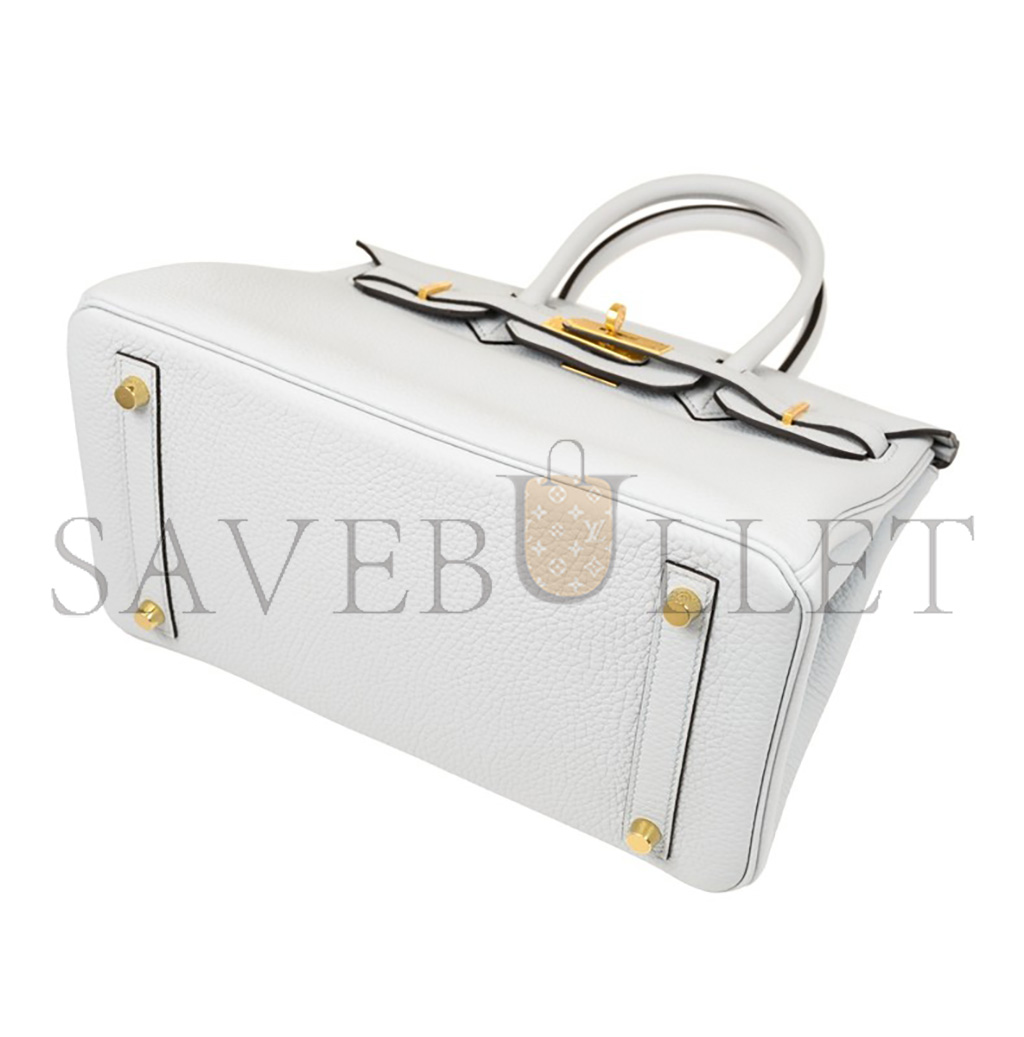 H**mes master birkin 25 togo leather holy grail blue gold buckle bag h028369cc08 (25*20*13cm)