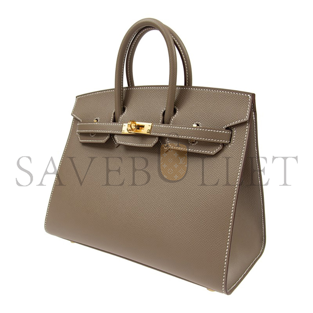 H**mes birkin 30 togo leather elephant grey gold buckle bag bk2518epgpo (30*22*16cm)