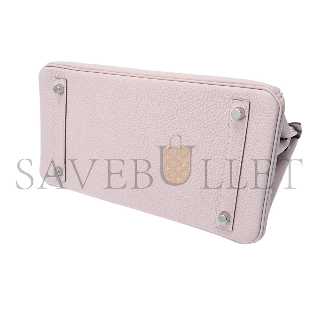 H**mes barkin 30 togo leather pink silver buckle bag 550321 (30*23*15cm)