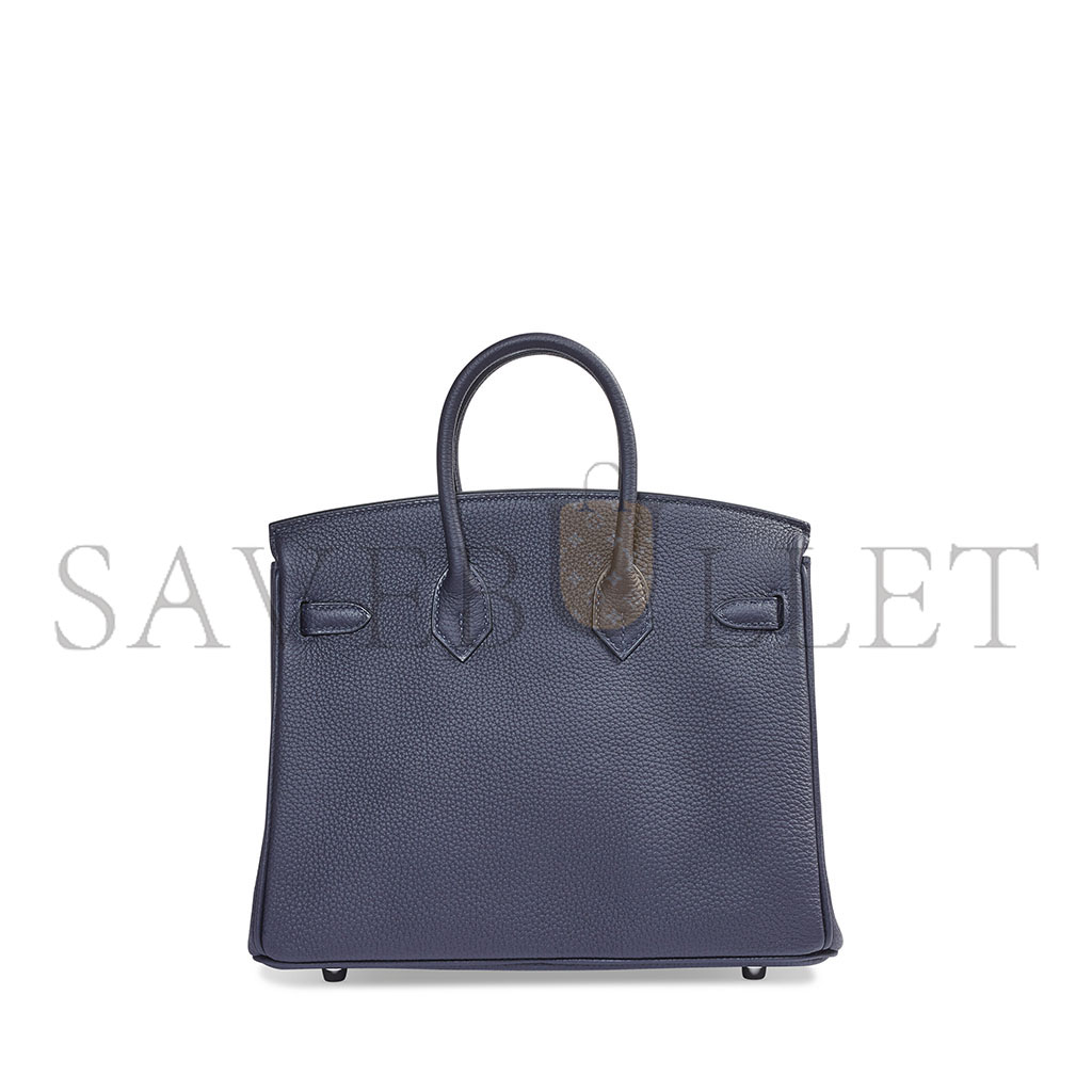 H**mes master birkin 30 togo leather midnight blue poppy orange silver buckle bag 454074 (30*23*15cm)