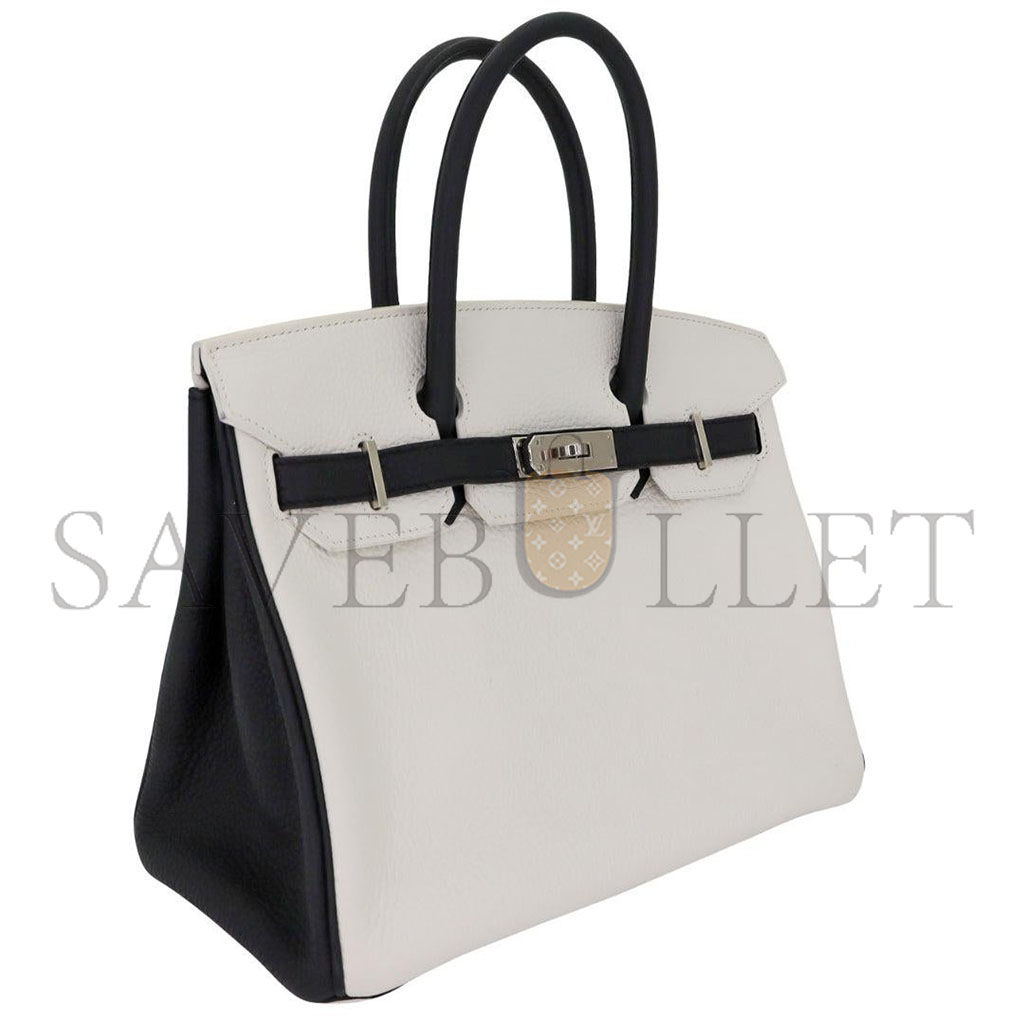 H**mes master birkin 30 togo leather milkshake white silver buckle bag 2632222857052 (30*23*15cm)