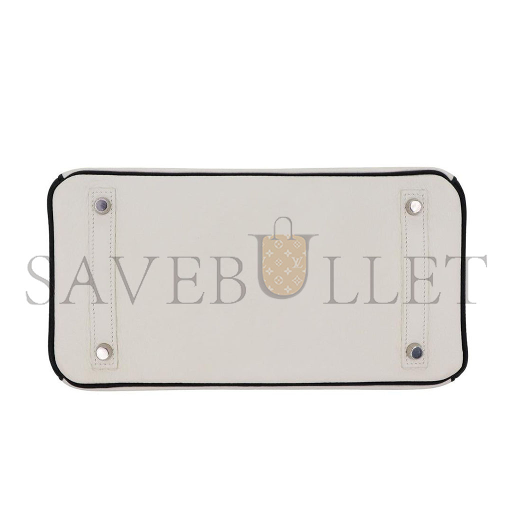 H**mes master birkin 30 togo leather milkshake white silver buckle bag 2632222857052 (30*23*15cm)