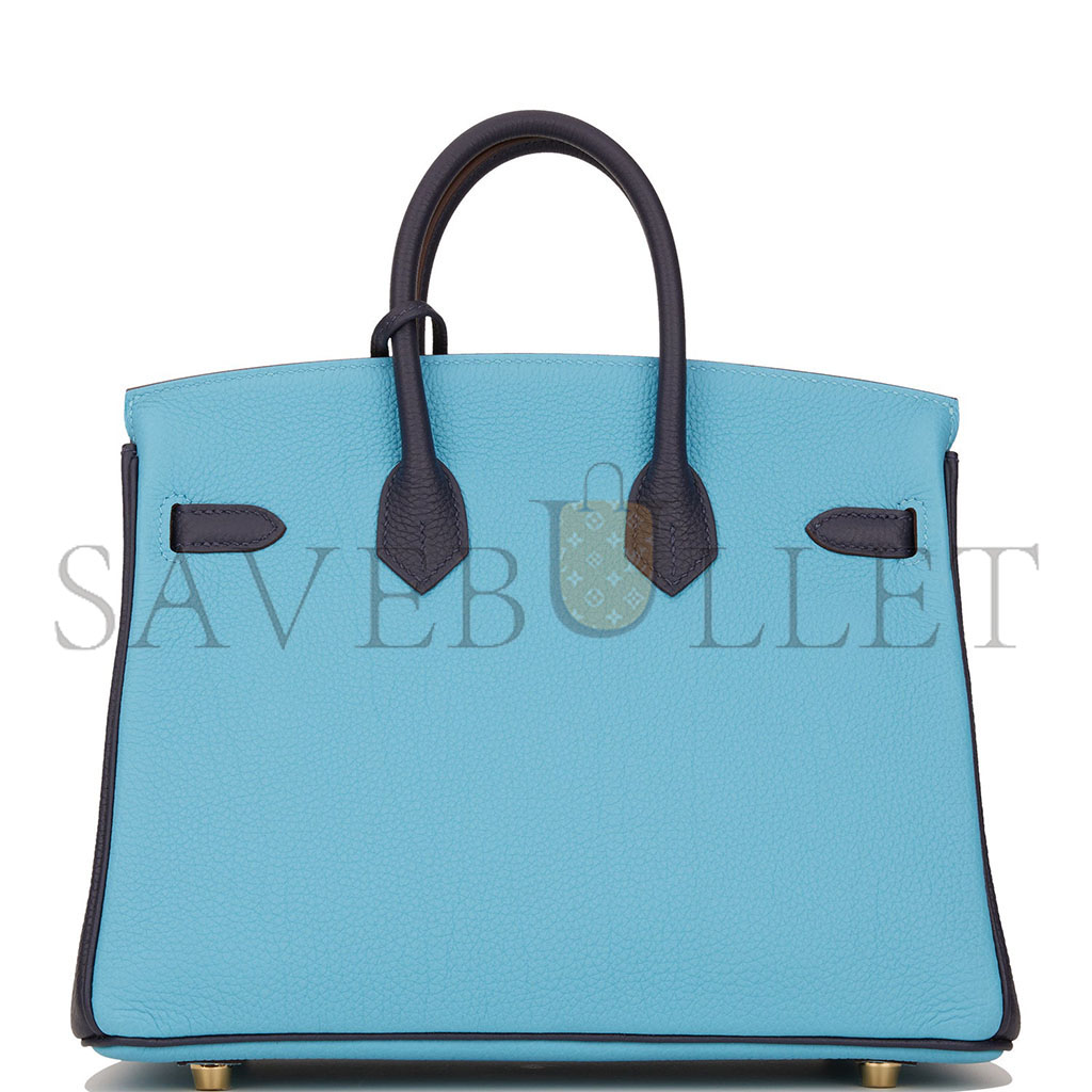 hermÈs birkin 30 togo leather N0*Hern blue and midnight blue rose gold buckle 2354843790 (30*23*15cm)