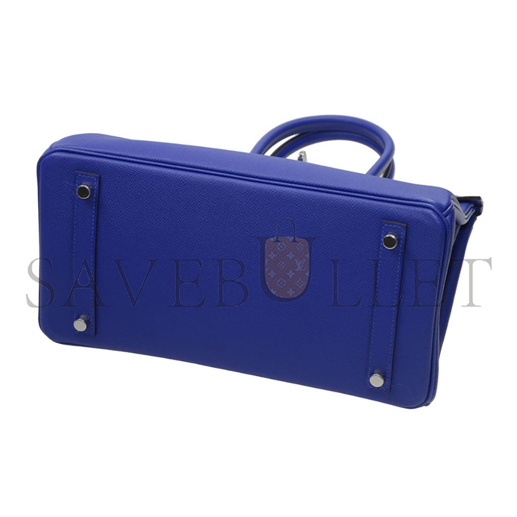 H**mes birkin 30 togo leather royal blue lining rose red silver buckle bk307tepss (30*23*15cm)