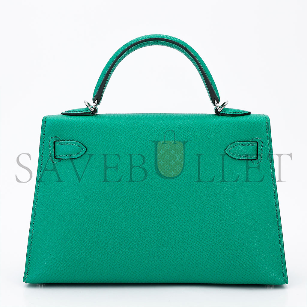 H**mes kelly 20 epsom vert jade handbag h083850ckab (19*12.5*5.5 cm)