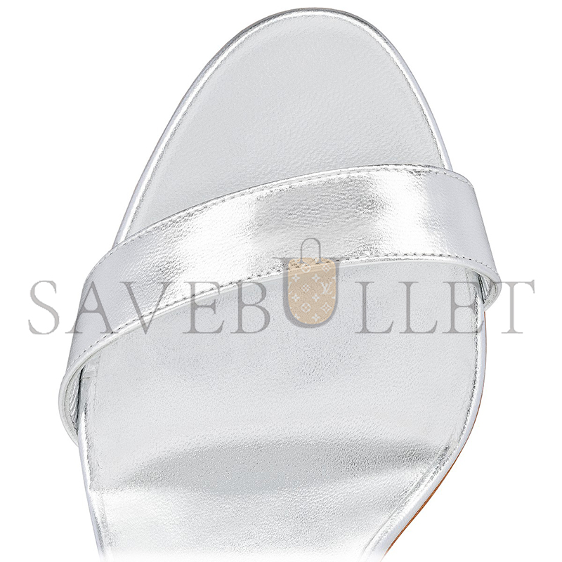 Ch**an louboutin loubigirl 85 mm strappy sandals-iridescent leather-silver-women 1240041s211